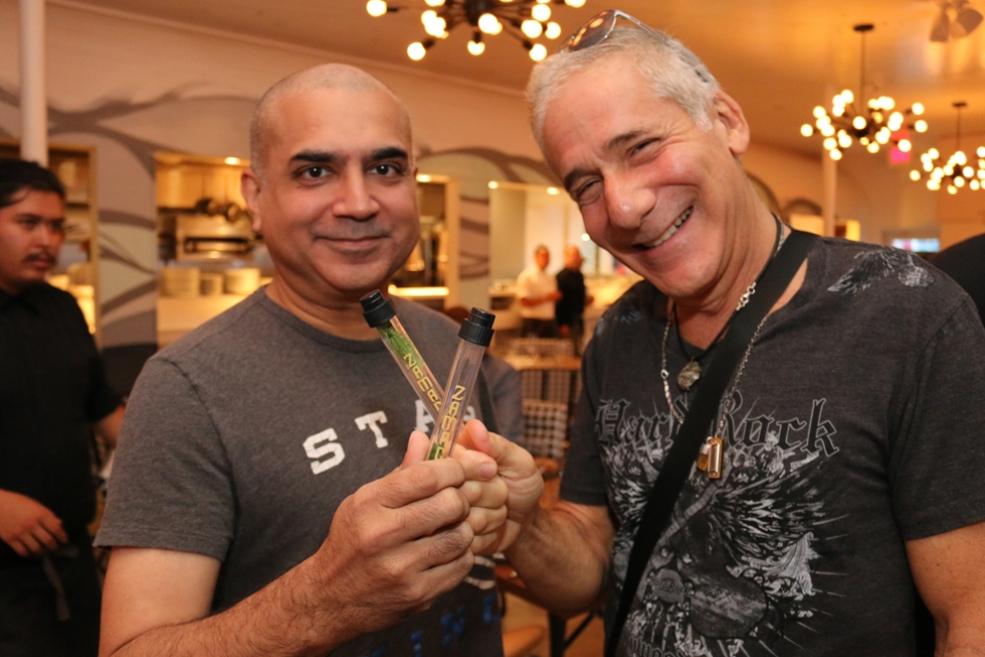MiMo Thursdays at the Vagabond Kitchen and Bar. Left Ashwin Kochiyil Philips, right Randy Singer with ZAMACA shots