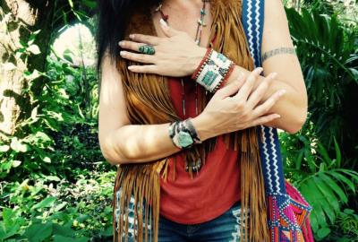 Turquoise ring, Zuni original fetishes  Bracelet @ibizapassion El Portal, Miami
