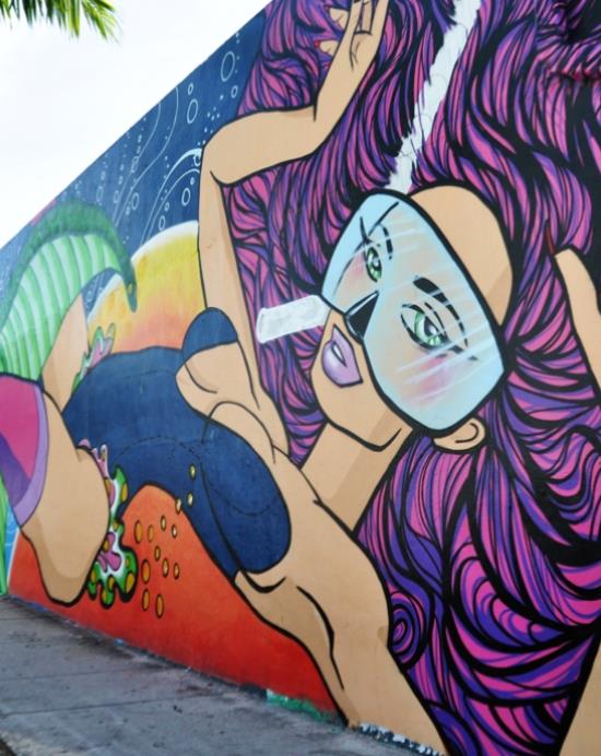 Claudia La Bianca,Snorkel girl,  Wynwood mural, Miami